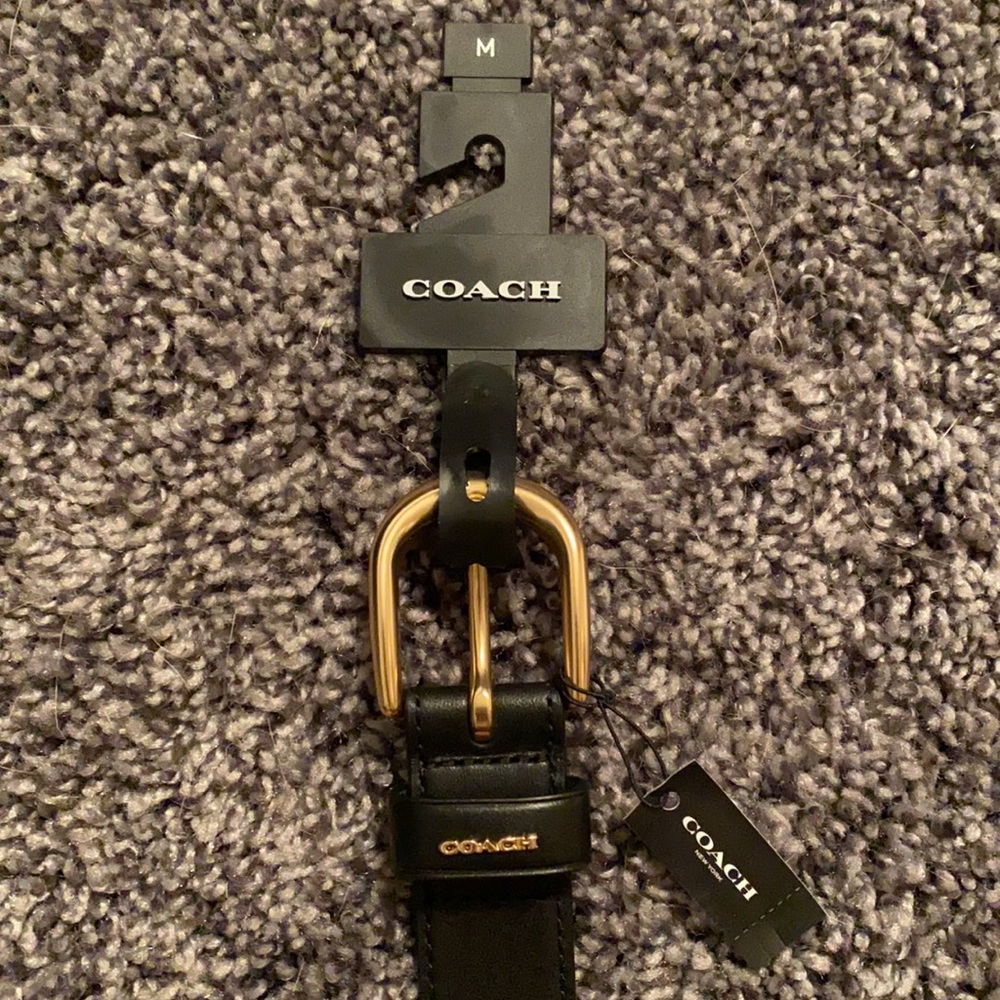 Men’s Coach Black Leather Belt